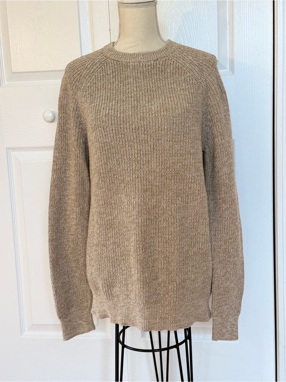Men's Crewneck Knit Sweater in Taupe